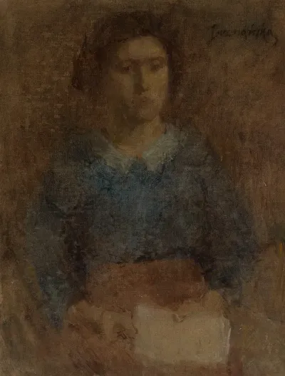 Portrait Of A Woman In A Blue Blouse 2