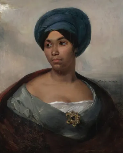 Portrait Of A Woman In A Blue Turban