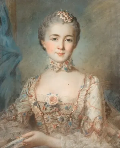Portrait Of A Woman In A Floral Dress