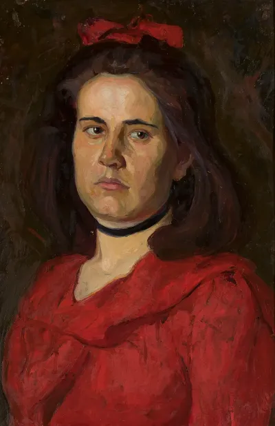 Portrait Of A Woman In A Red Dress