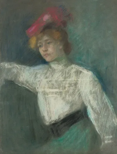 Portrait Of A Woman In A Red Hat