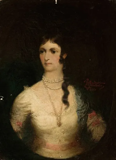 Portrait Of A Woman In A White Dress
