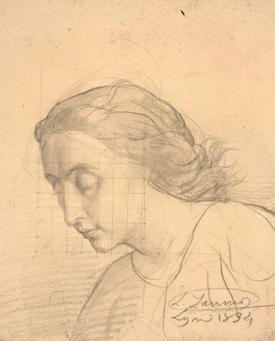 Portrait Of A Woman Looking Down