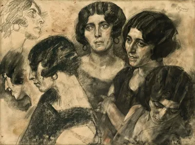 Portrait Of A Woman Six Different Positions