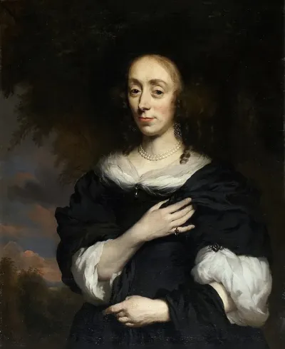 Portrait Of A Woman Wearing A Black Dress