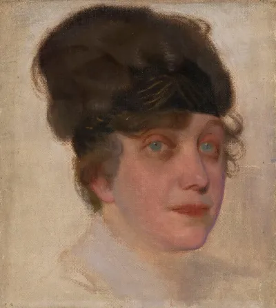 Portrait Of A Woman With A Black Collar
