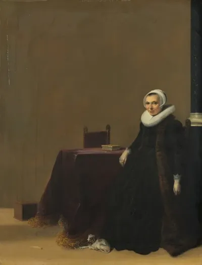 Portrait Of A Woman With A Dog