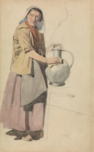 Portrait Of A Woman With A Pitcher