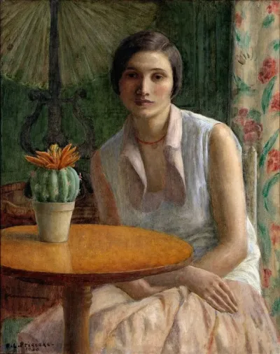 Portrait Of A Woman With Cactus