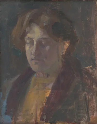 Portrait Of A Woman With Half Closed Eyes