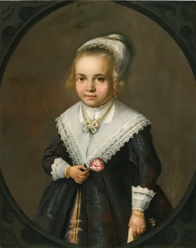 Portrait Of A Young Girl Holding A Flower