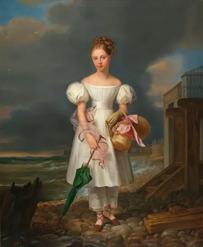 Portrait Of A Young Girl On The Beach
