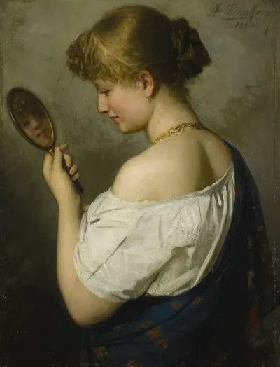 Portrait Of A Young Girl With Mirror