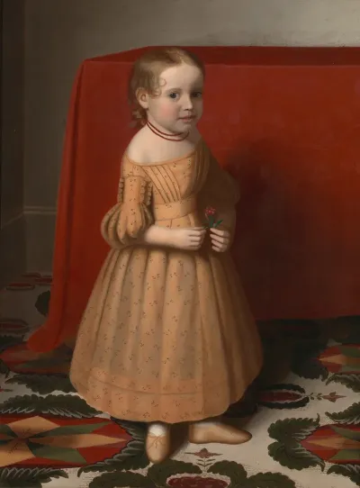Portrait Of A Young Girl With Rose
