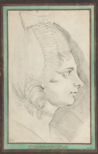 Portrait Of A Young Lady Drawn In Left Profile