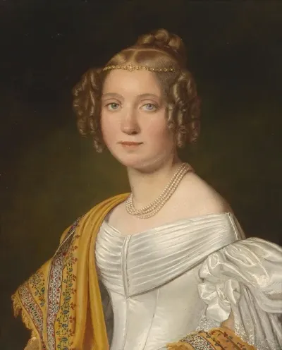 Portrait Of A Young Lady In A White Dress