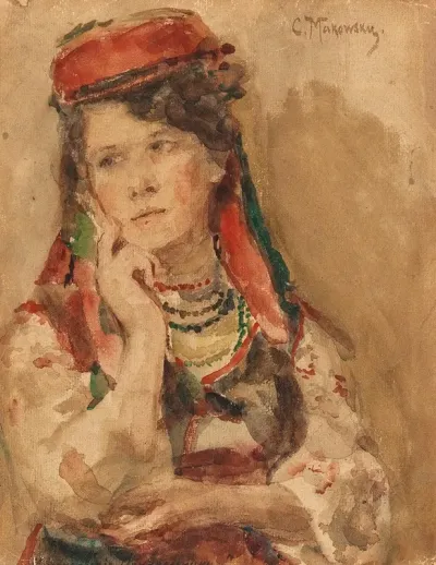 Portrait Of A Young Lady In Traditional Costume