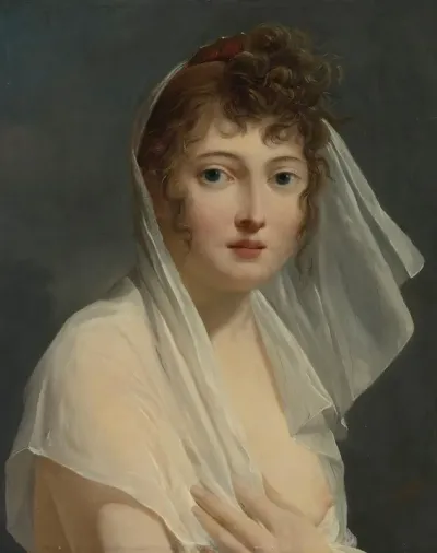 Portrait Of A Young Lady Wearing A Veil