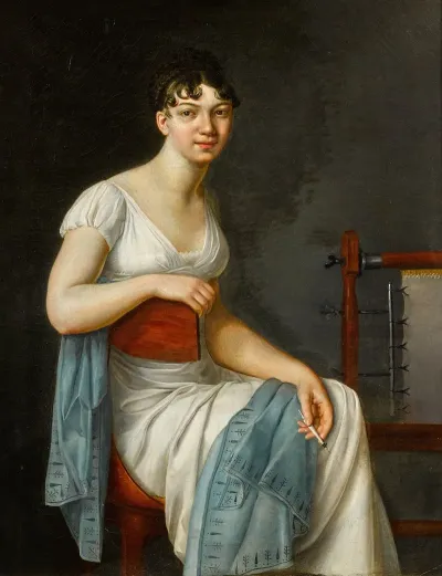 Portrait Of A Young Woman At A Loom