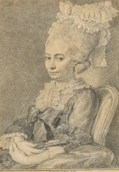 Portrait Of A Young Woman Holding A Fan