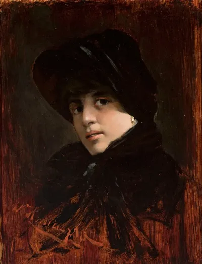 Portrait Of A Young Woman In A Hat