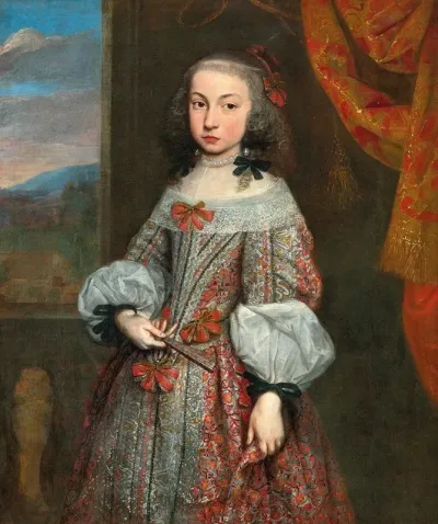 Portrait Of A Young Woman In An Embroidered Dress