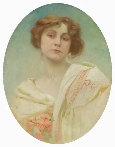 Portrait Of A Young Woman In Folk Costume
