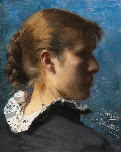 Portrait Of A Young Woman In Profile 2