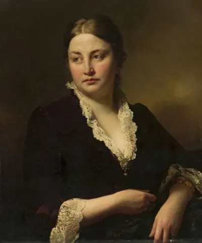 Portrait Of A Young Woman Johana Freun Von Tschamer
