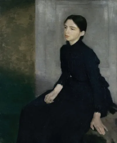 Portrait Of A Young Woman The Artists Sister Anna Hammershoi