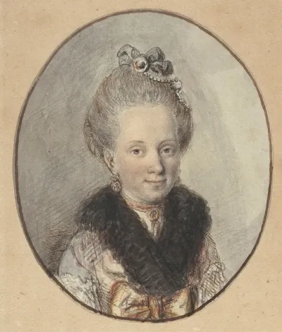 Portrait Of A Young Woman With A Fur Collar