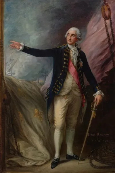 Portrait Of Admiral George Brydges Rodney 1st Lord Rodney 1718 1792