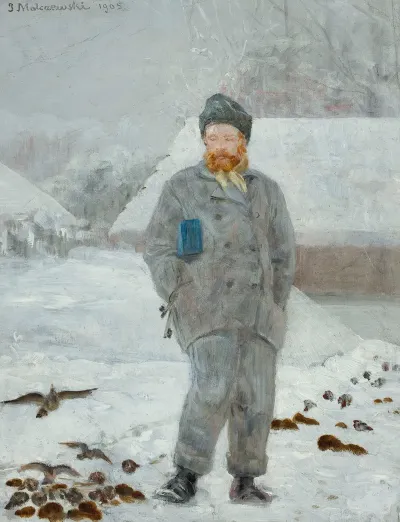 Portrait Of Adolf Dygasinski With Birds