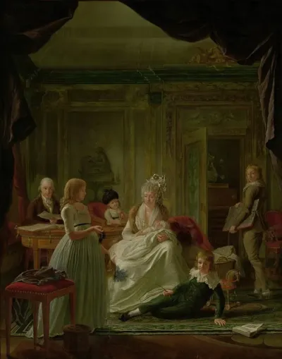 Portrait Of Aernout Van Beeftingh His Wife Jacoba Maria Boon And Their Children