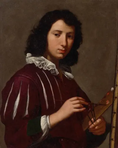 Portrait Of An Artist Half Length Before An Easel