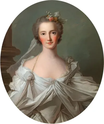 Portrait Of An Elegant Lady In An Ivory Coloured Dress