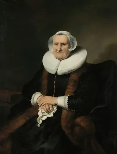 Portrait Of An Old Lady Possibly Elisabeth Bas