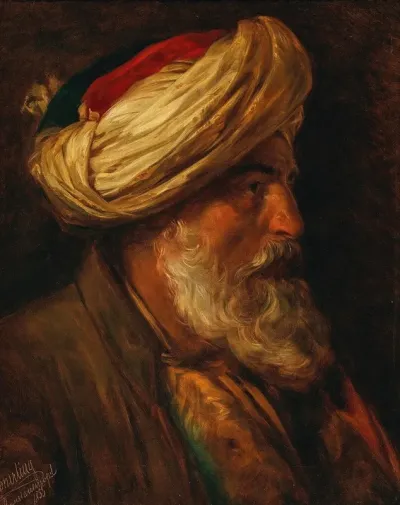 Portrait Of An Oriental Man In Profile A Turk