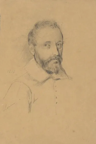 Portrait Of An Unidentified Man Sketch For Signing Of The Compact In The Cabin Of The Mayflower