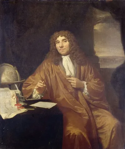 Portrait Of Anthonie Van Leeuwenhoek Natural Philosopher And Zoologist In Delft