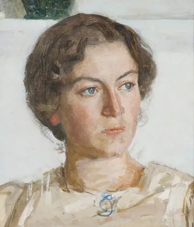 Portrait Of Bodil Faber Artist Viggo Johansens Daughter