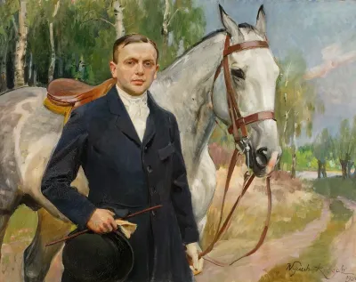 Portrait Of Bronislaw Krystall With A Horse