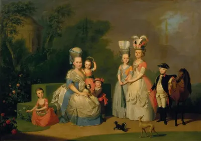 Portrait Of Carolina Wilhelmina Of Orange 1743 1787 And Her Children