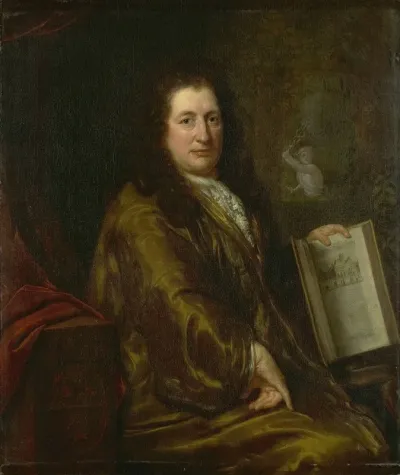 Portrait Of Caspar Commelin Bookseller Newspaper Publisher And Author Of The Official History Of Amsterdam Beschrijvinghe Van Amsterdamof 1693