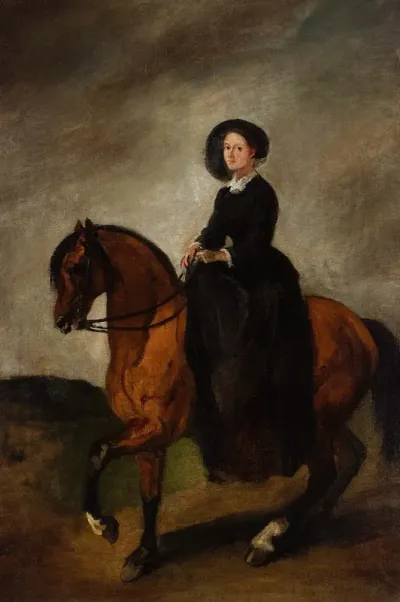 Portrait Of Celina Artists Daughter On Horseback