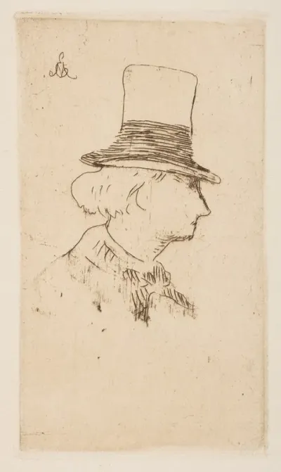 Portrait Of Charles Baudelaire In Profile