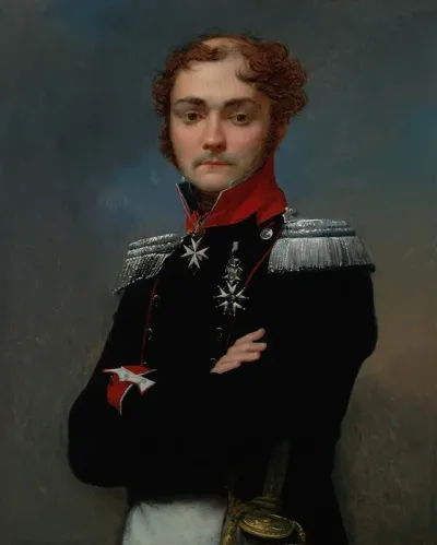 Portrait Of Charles Louis Regnault An Officer From The Napoleonic Wars