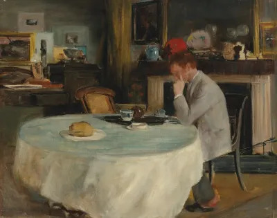 Portrait Of Charles Ricketts Painted At Kennington Road Lambeth