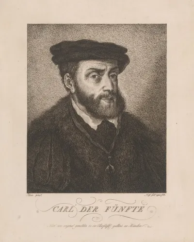 Portrait Of Charles V Of Habsburg German Emperor And King Of Spain
