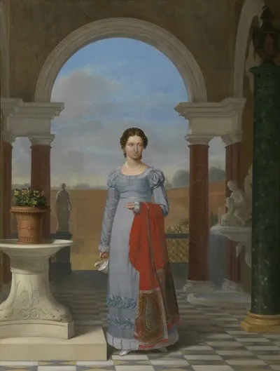 Portrait Of Colette Versavel Wife Of Isaac J De Meyer
